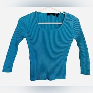 Express_Y2K 3/4 sleeve ribbed top_ Medium